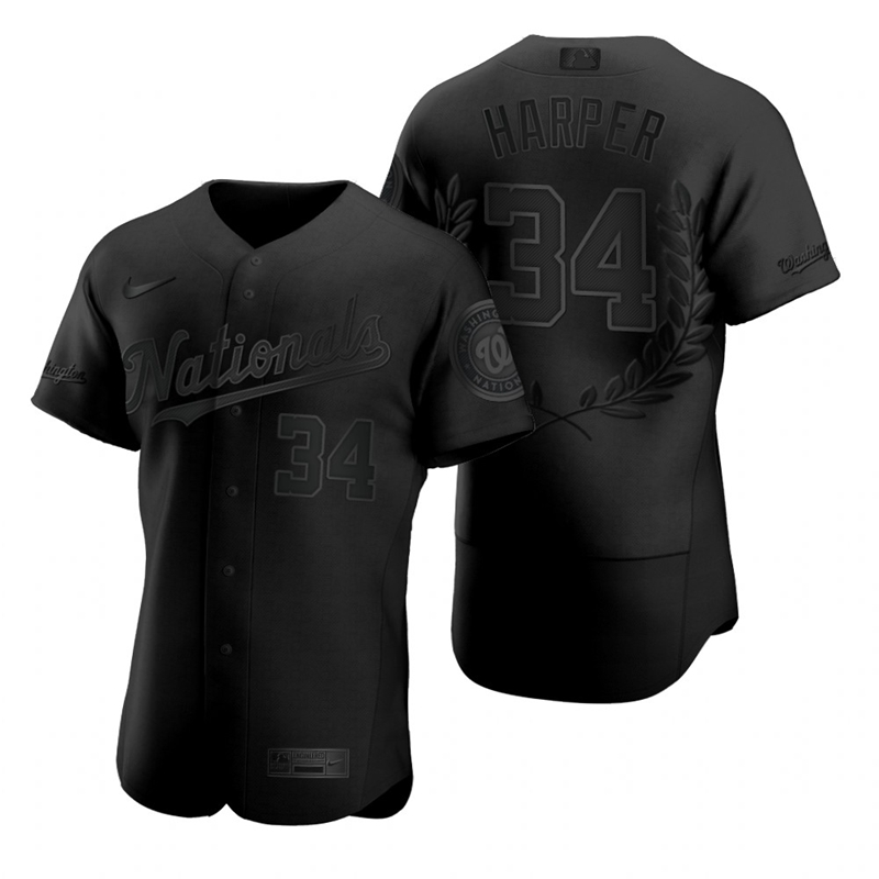 Washington Nationals #34 Bryce Harper Men Nike Black MLB MVP Limited Player Edition Jersey->washington nationals->MLB Jersey